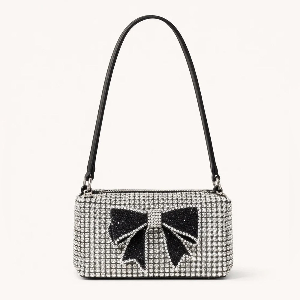 NWT Rhinestone Crystal Bow Bag by Wisteria, Luxury Heiress style crossbody